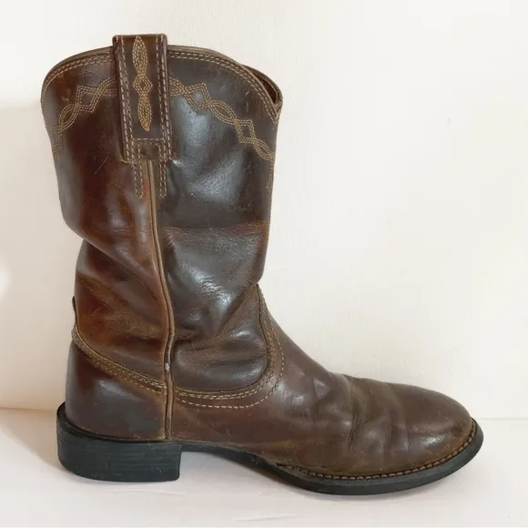 ARIAT Heritage Roper Boots Brown Cowboy Boots Mens size 6B