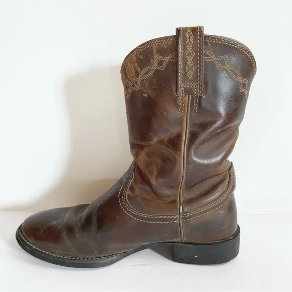 ARIAT Heritage Roper Boots Brown Cowboy Boots Mens size 6B