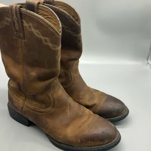 Ariat Heritage Roper Women's Mid-Calf Distressed Leather Western Boots 7.5B