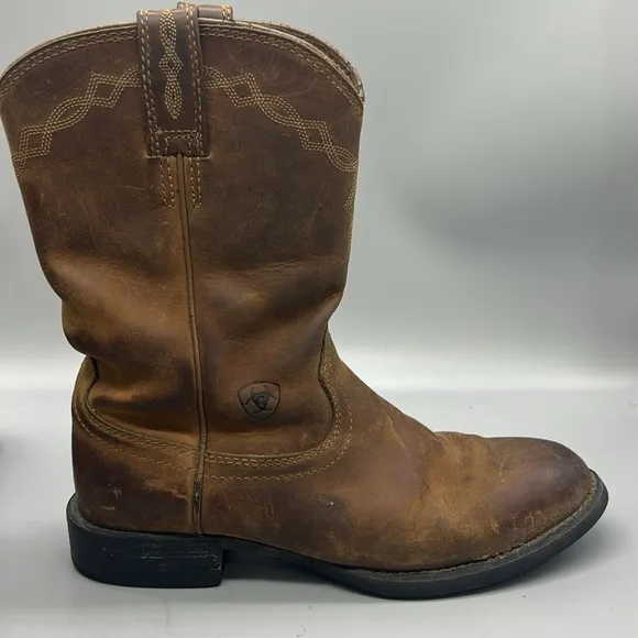 Ariat Heritage Roper Women's Mid-Calf Distressed Leather Western Boots 7.5B