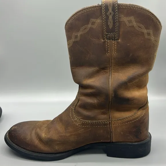 Ariat Heritage Roper Women's Mid-Calf Distressed Leather Western Boots 7.5B