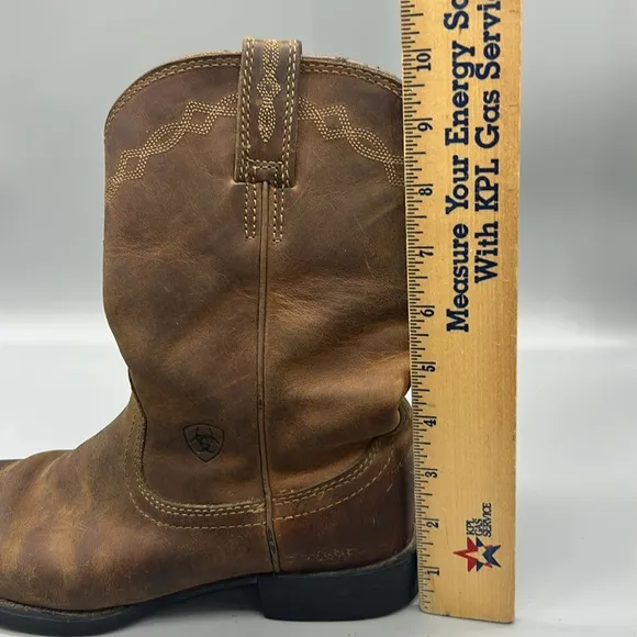 Ariat Heritage Roper Women's Mid-Calf Distressed Leather Western Boots 7.5B