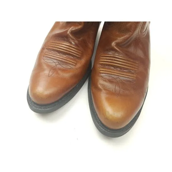 ARIAT Mens Leather Western Cowboy Boots Brown Patterned Style #34740 Size 8.5 D