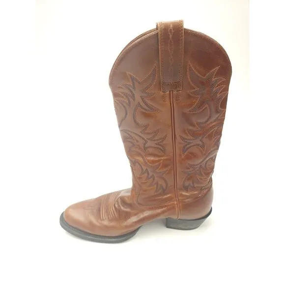 ARIAT Mens Leather Western Cowboy Boots Brown Patterned Style #34740 Size 8.5 D