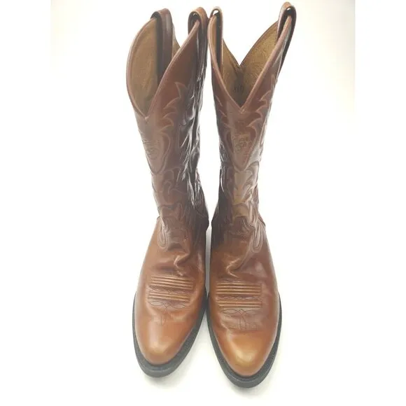 ARIAT Mens Leather Western Cowboy Boots Brown Patterned Style #34740 Size 8.5 D
