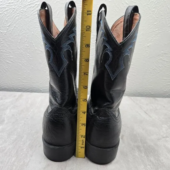 Ariat Mid Calf Western Boots Mens Size 10.5 Black Leather Pull On Cowboy Boot