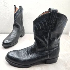 Ariat Mid Calf Western Boots Mens Size 10.5 Black Leather Pull On Cowboy Boot