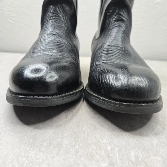 Ariat Mid Calf Western Boots Mens Size 10.5 Black Leather Pull On Cowboy Boot