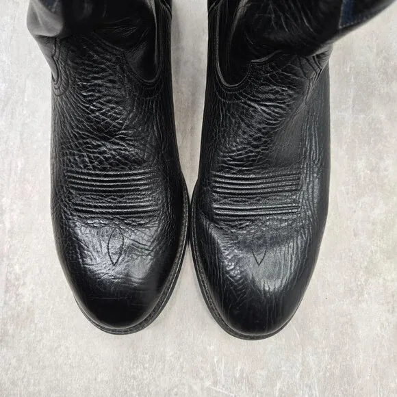 Ariat Mid Calf Western Boots Mens Size 10.5 Black Leather Pull On Cowboy Boot