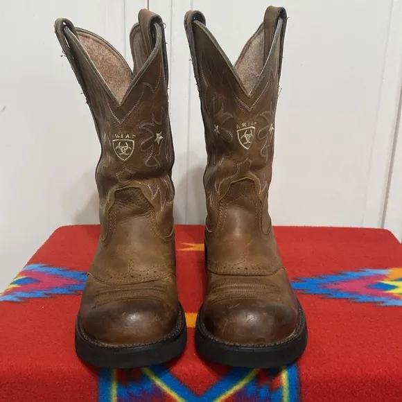 Ariat Pro Baby Brown Leather Boots Size 6.5