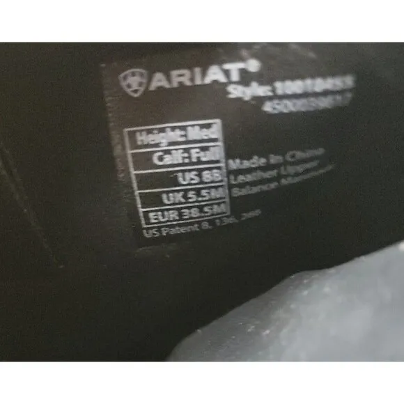 ARIAT Rear Zip Equestrian Riding Tall Boots