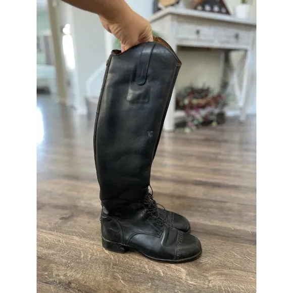Ariat Tall Riding Boots 53005 Size 7 Field Black Full Calf No Zip