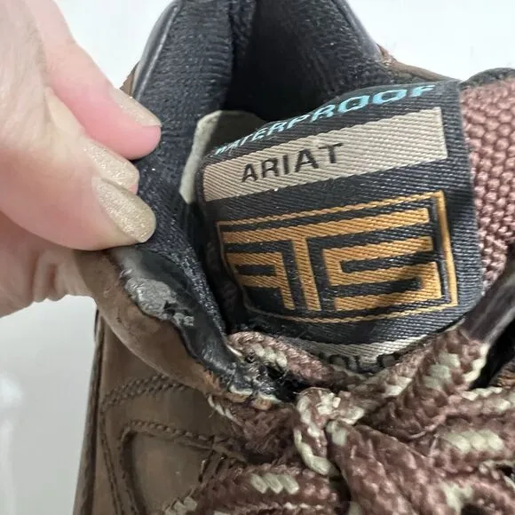 ARIAT Terrain Waterproof Hiking Work Boots Brown Leather Women's US 7B
