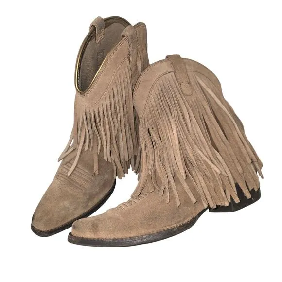 Ariat Western Bootie Boot Youth 5.5 Suade Fringe Cowgirl Equestrian Festival