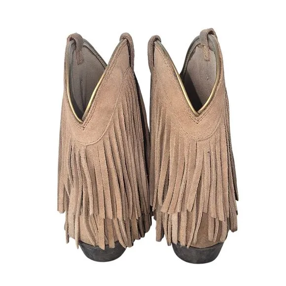 Ariat Western Bootie Boot Youth 5.5 Suade Fringe Cowgirl Equestrian Festival