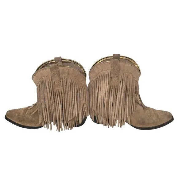 Ariat Western Bootie Boot Youth 5.5 Suade Fringe Cowgirl Equestrian Festival