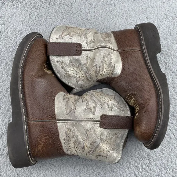 Ariat Western Boots Girls 6.5 B Brown Leather Cowgirl Rodeo Outdoor Equestrian