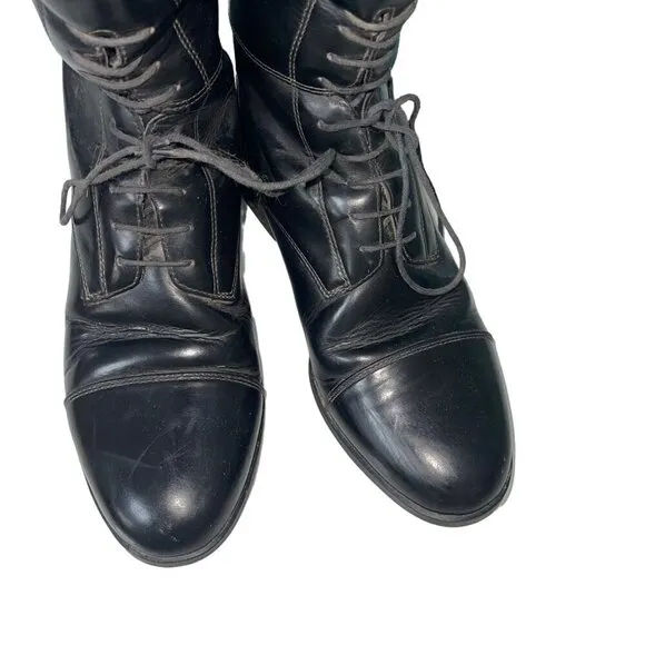 Ariat Womens Boots Size 7.5 Black Heritage Equestrian Leather Riding China
