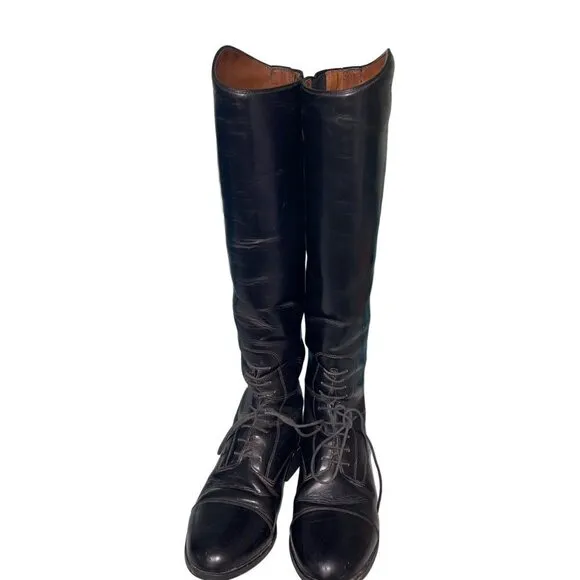 Ariat Womens Boots Size 7.5 Black Heritage Equestrian Leather Riding China