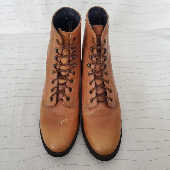Ariat Womens Packer Rodeo Tan Leather Lace-Up Western Riding Boots Size 7 B