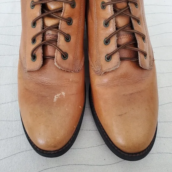 Ariat Womens Packer Rodeo Tan Leather Lace-Up Western Riding Boots Size 7 B