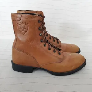 Ariat Womens Packer Rodeo Tan Leather Lace-Up Western Riding Boots Size 7 B