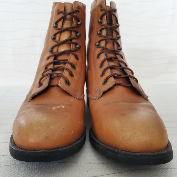 Ariat Womens Packer Rodeo Tan Leather Lace-Up Western Riding Boots Size 7 B