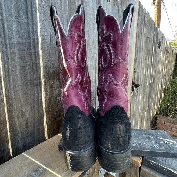ARIAT Women’s Quickdraw Black/Purple‎ Western Boots (10014171) Size US 10 B