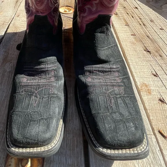 ARIAT Women’s Quickdraw Black/Purple‎ Western Boots (10014171) Size US 10 B