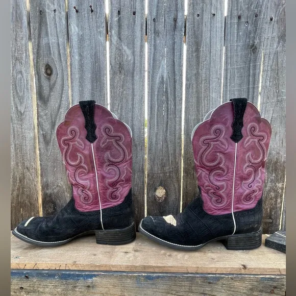 ARIAT Women’s Quickdraw Black/Purple‎ Western Boots (10014171) Size US 10 B