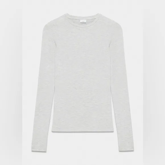 Aritzia Matching Set Destination Longsleeve Recharge Pant Heather Light Grey