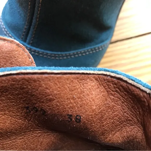Art Teal Tan Strap Spanish Leather Boots, EUC, 38