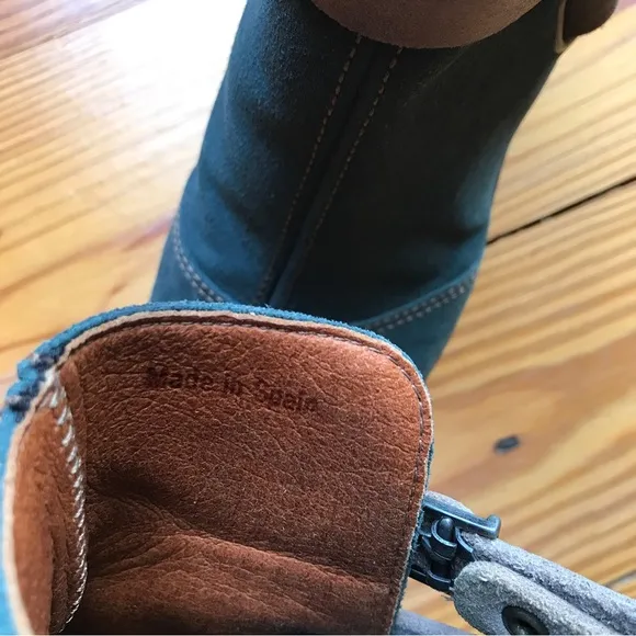 Art Teal Tan Strap Spanish Leather Boots, EUC, 38