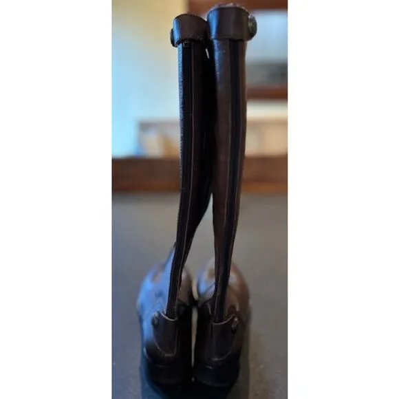 ARTURO CHIANG Brown Tall Leather Riding Boots Back Zip Women's Size 7