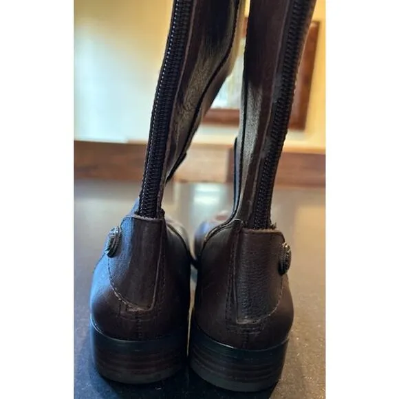 ARTURO CHIANG Brown Tall Leather Riding Boots Back Zip Women's Size 7
