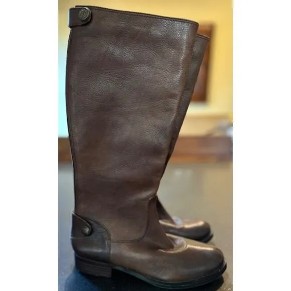 ARTURO CHIANG Brown Tall Leather Riding Boots Back Zip Women's Size 7