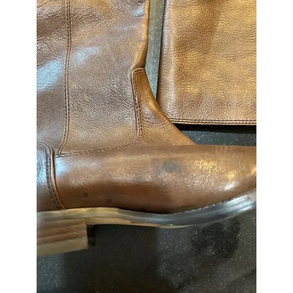 ARTURO CHIANG Brown Tall Leather Riding Boots Back Zip Women's Size 7