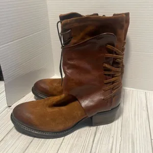 A.S.98 Boots Womens Leather Brown Zip Size 41 Airstep US 9.5/10 Shoes