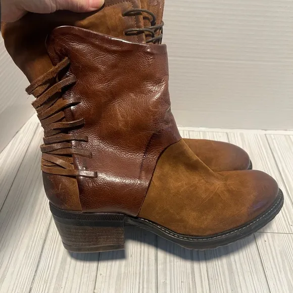 A.S.98 Boots Womens Leather Brown Zip Size 41 Airstep US 9.5/10 Shoes