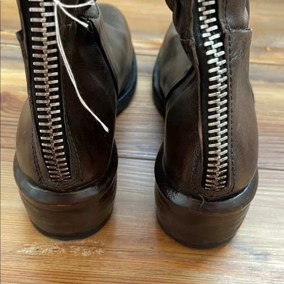 A.S.98 Dark Brown Ankle Boots with Silver Accents