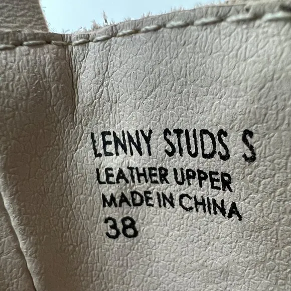Ash Womens Lenny Studded Leather Chelsea Boots Whisper Cream size EU 38 US 7.5 8