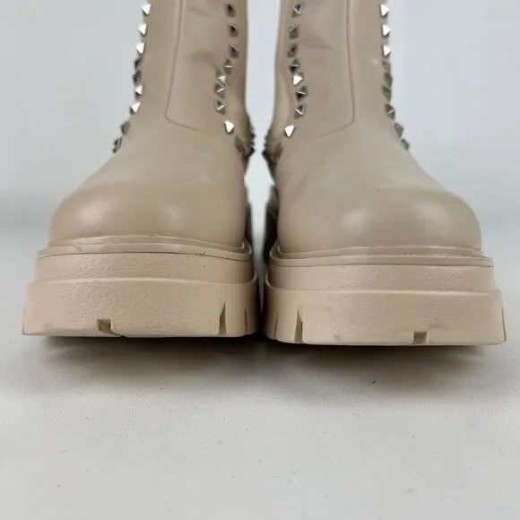 Ash Womens Lenny Studded Leather Chelsea Boots Whisper Cream size EU 38 US 7.5 8