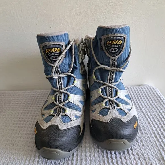 Asolo Gore-Tex Hiking Boots Womens 7.5 Grey Blue Gray Outdoor Sharp GTX Neutron