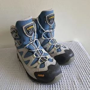 Asolo Gore-Tex Hiking Boots Womens 7.5 Grey Blue Gray Outdoor Sharp GTX Neutron