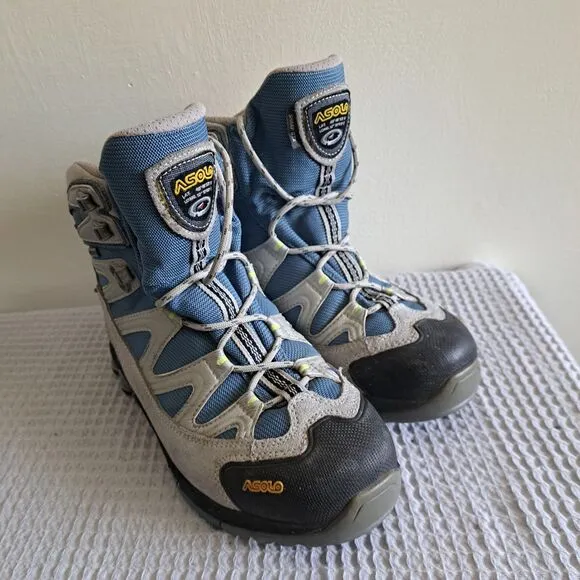 Asolo Gore-Tex Hiking Boots Womens 7.5 Grey Blue Gray Outdoor Sharp GTX Neutron
