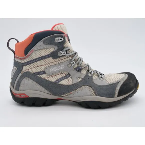Asolo Hiking Boots Womens 8.5 Gray Leather Mesh Lace Up Outdoor