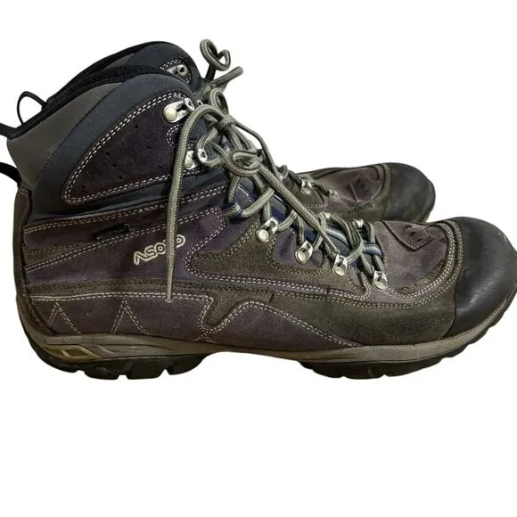 Asolo Zion Hiking Boots Mens US Sz 14 Gray Suede Waterproof Ankle Boots READ