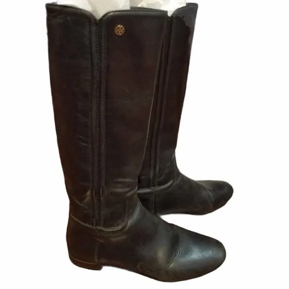 Authentic Tory Burch Irene Equestrian Black Boots