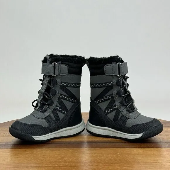 Baby Merrell Crush 3.0 Waterproof Gray‎ Black Insulated Snow Winter Boots Size 4
