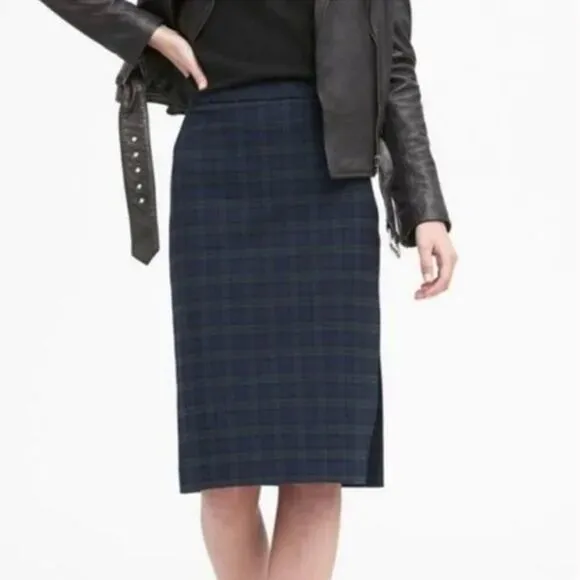 Banana Republic Plaid Pencil Skirt
